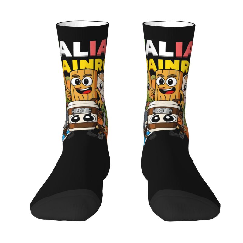 Dress Sock Men - カスタムイタリアンブレインロットドレスソックスメンズレディース暖かいファッション動物漫画クルーソックス
