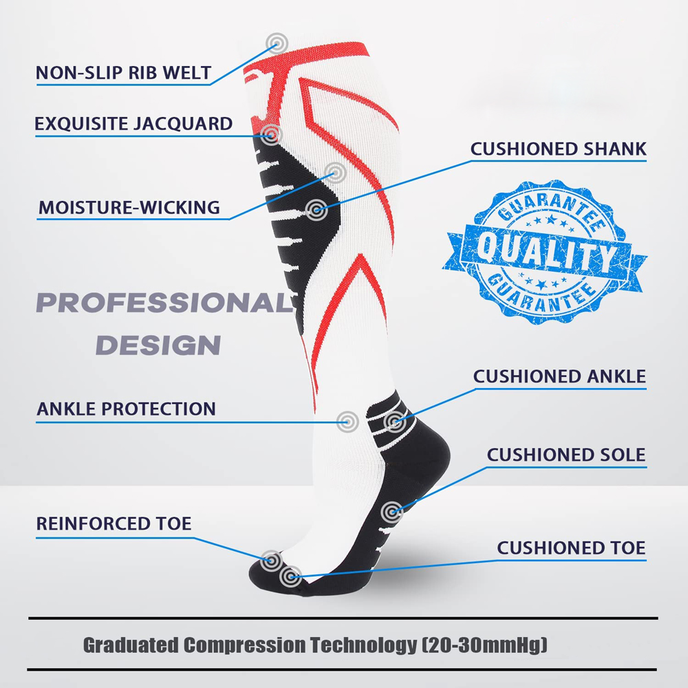 1足組の着圧ソックス 男女兼用 20-30 mmHg 膝丈  - Compression Sock Medical のレビューと価格