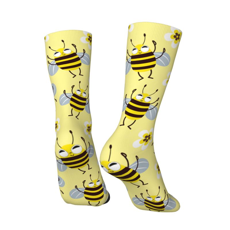 カスタムクールメンズ面白い蜂の花柄ドレスソックスユニセックス - Dress Sock Men のレビューと価格