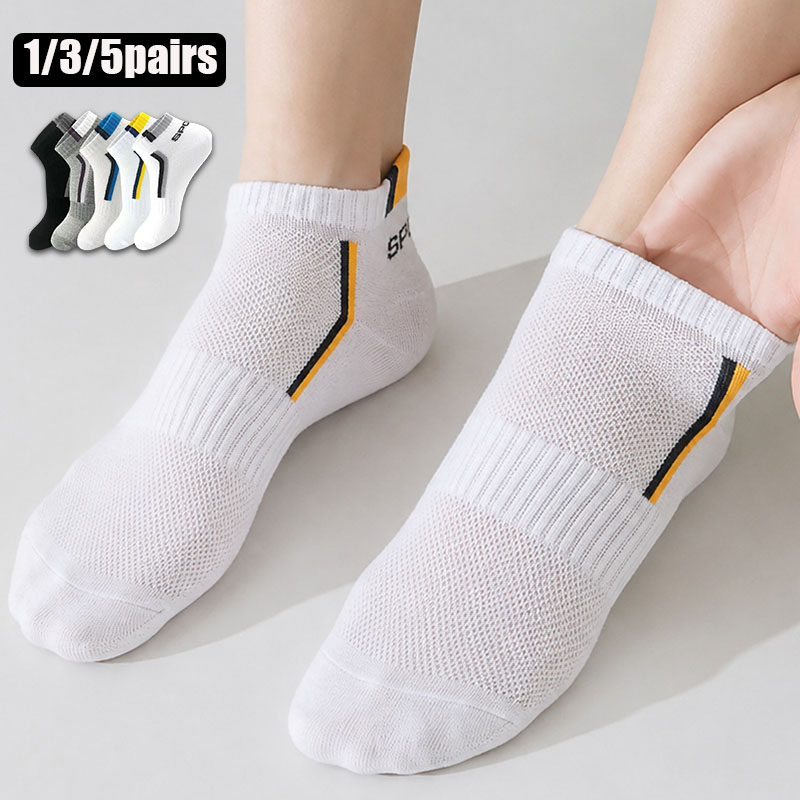 1/3/5足組 男女兼用スポーツアンクルソックス 通気性メッ - No Show Sock Women のレビューと価格