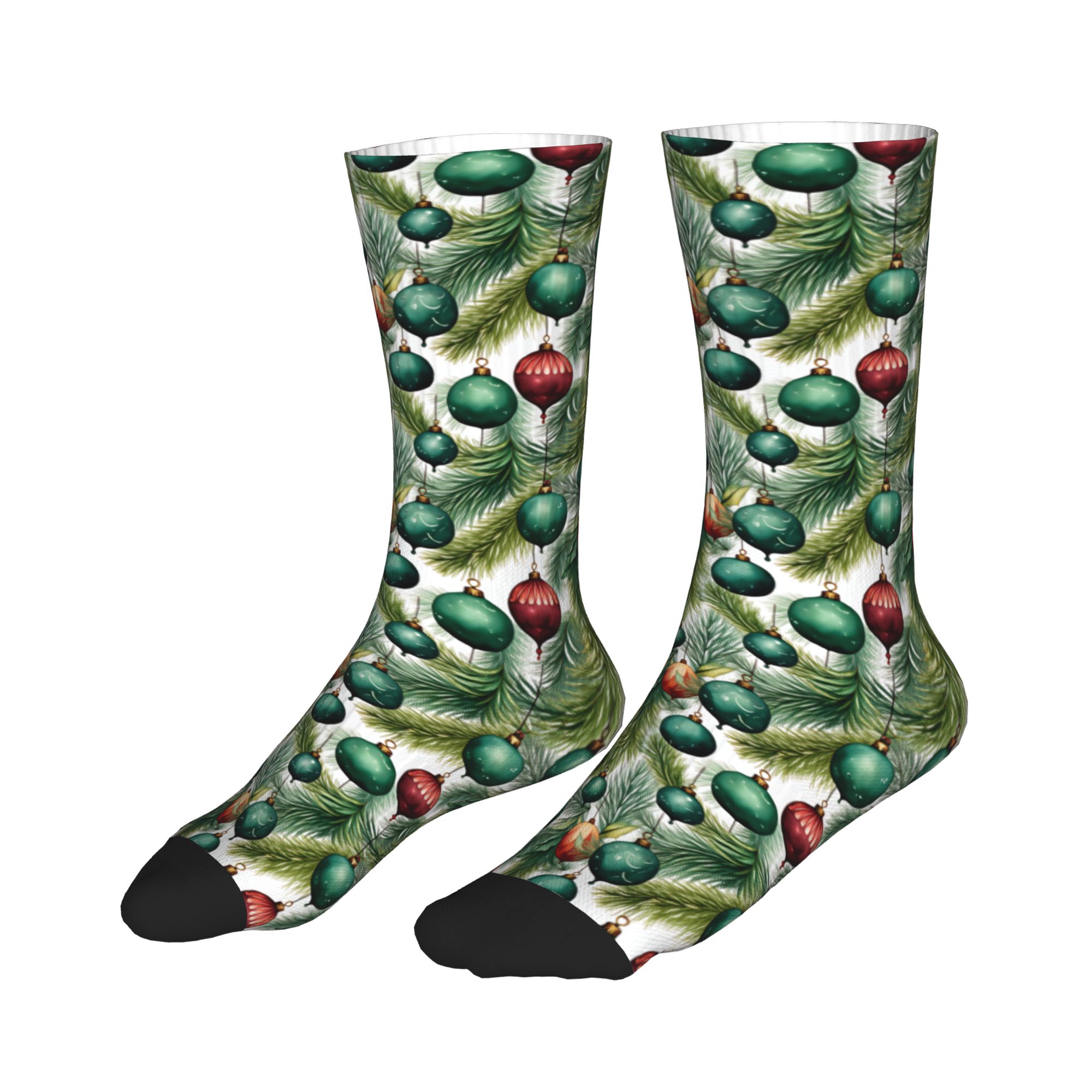 かわいいメンズクリスマスボールパイン柄ドレスソックスユニセッ - Dress Sock Men のレビューと価格