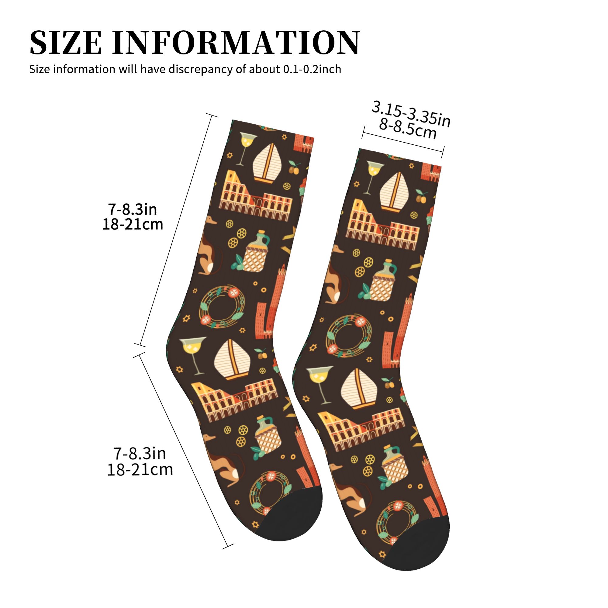 イタリア旅行イタリア料理ランドマークドレスソックスメンズレデ - Dress Sock Men のレビューと価格