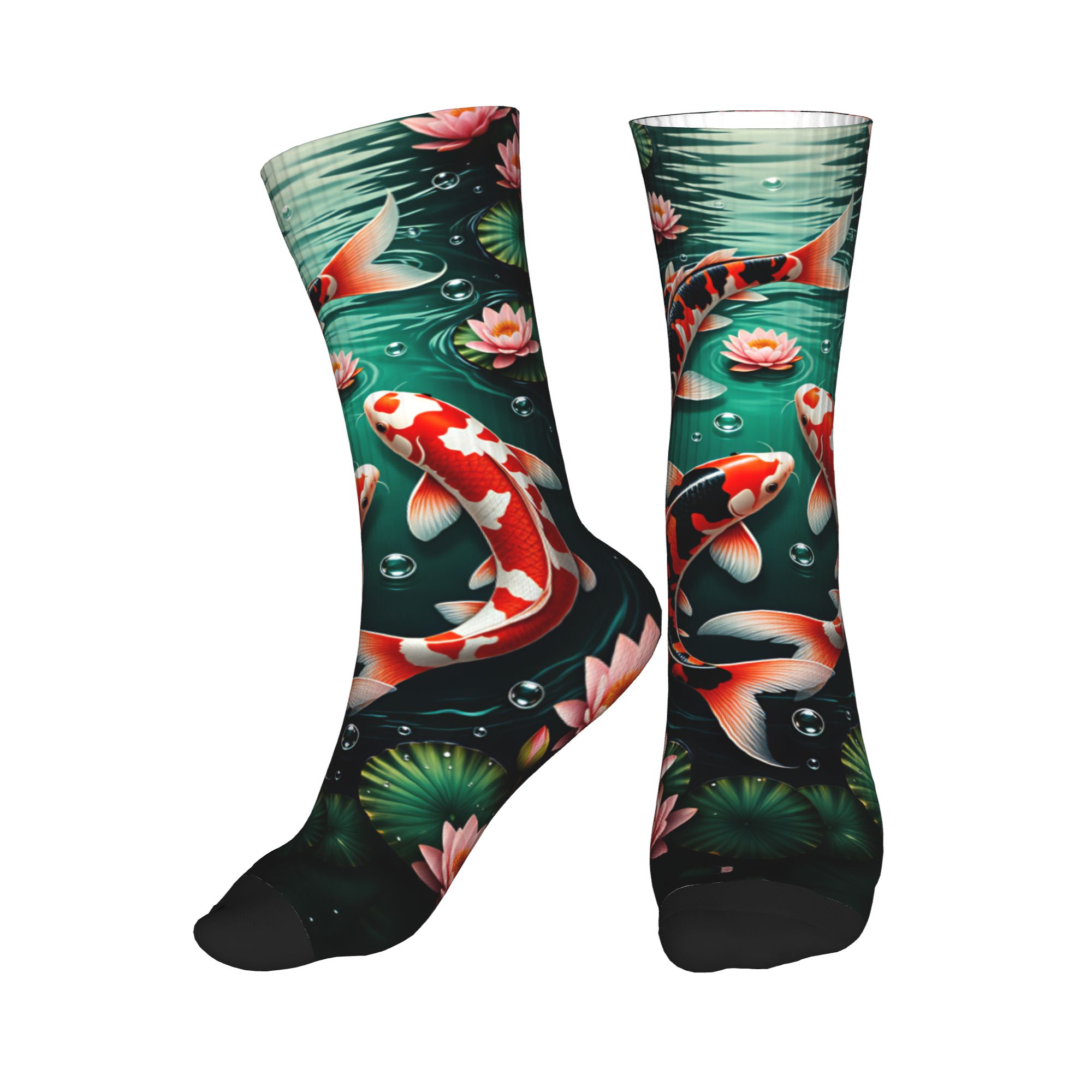 三鯉蓮暗池風水ドレスソックス男性用女性用暖かいファッションク - Dress Sock Men のレビューと価格