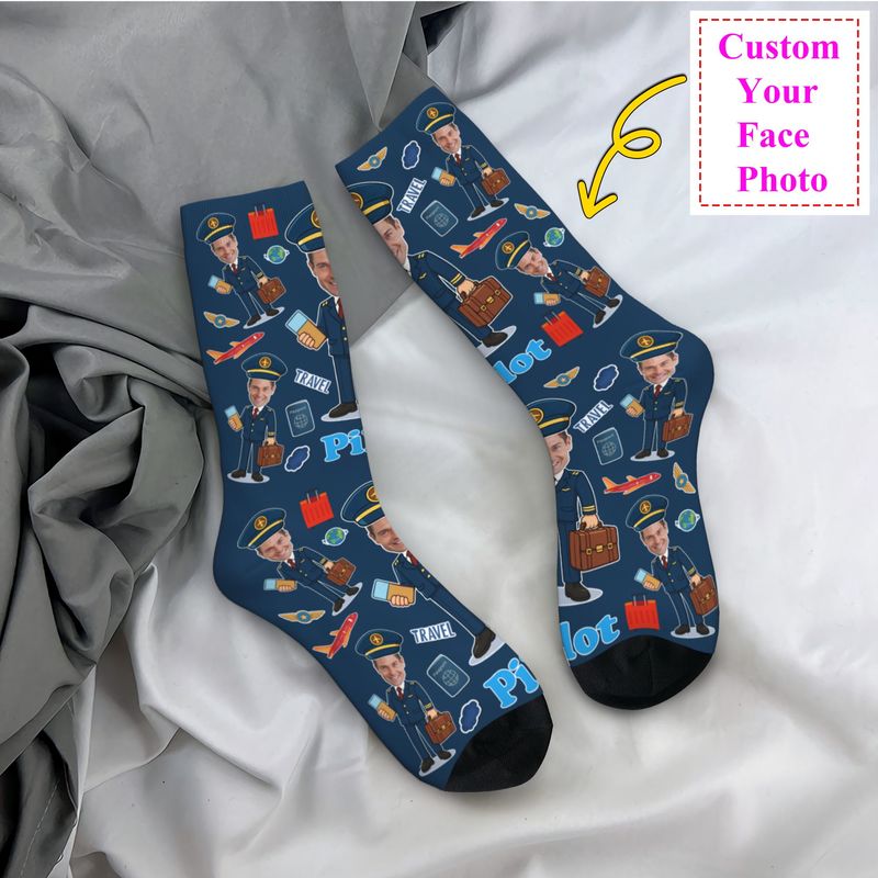 ノベルティメンズ面白いパイロットカスタムドレスソックスユニセ - Dress Sock Men のレビューと価格