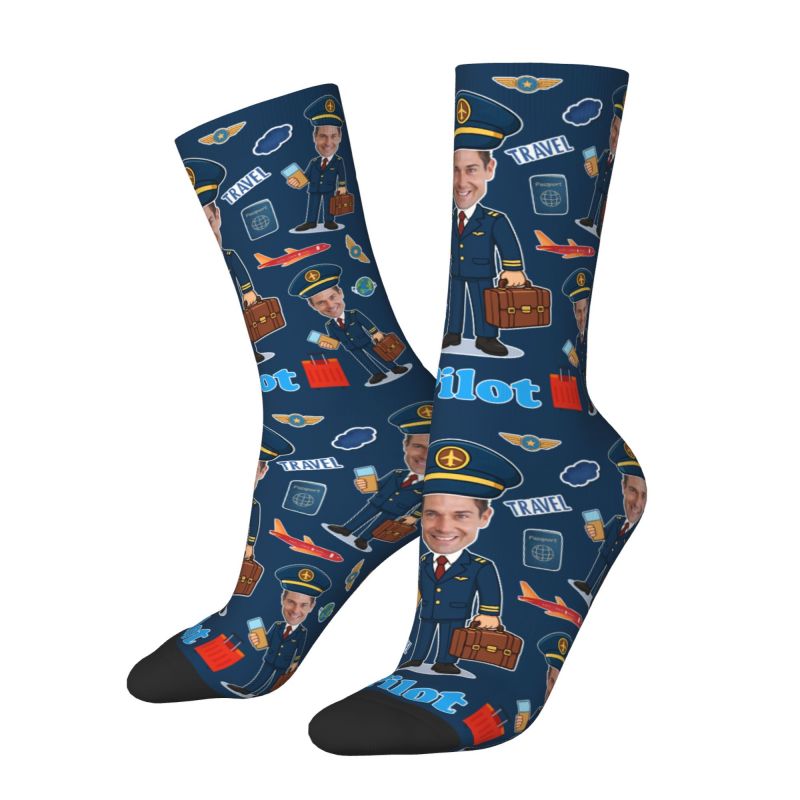 ノベルティメンズ面白いパイロットカスタムドレスソックスユニセ - Dress Sock Men のレビューと価格