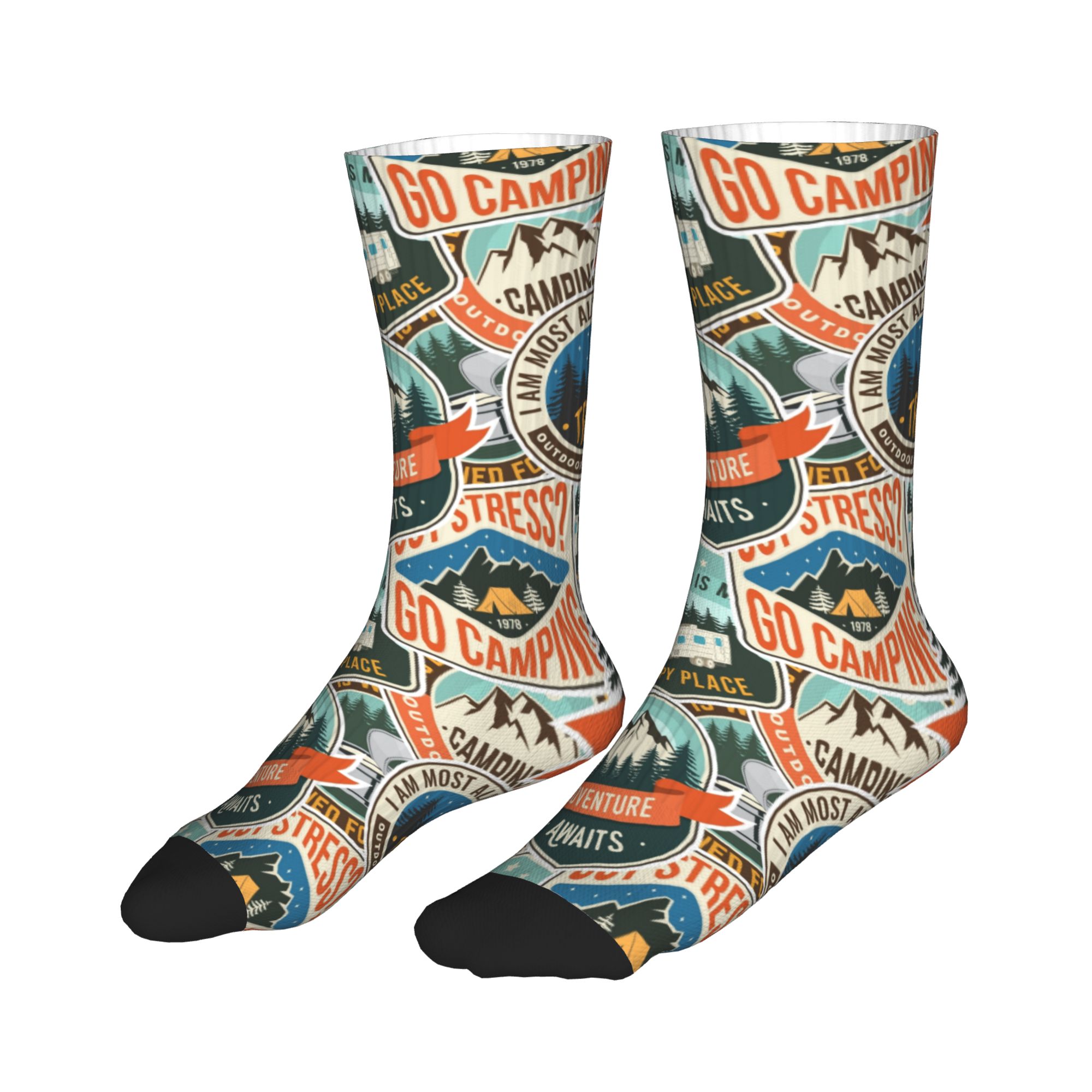 ファッションメンズヴィンテージマウンテンキャンプバッジアウト - Dress Sock Men のレビューと価格