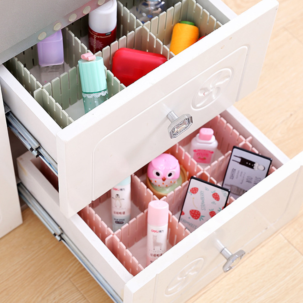 8個入り調整可能な引き出しオーガナイザー仕切り DIY収納ラ - Sock Organizer Tray のレビューと価格