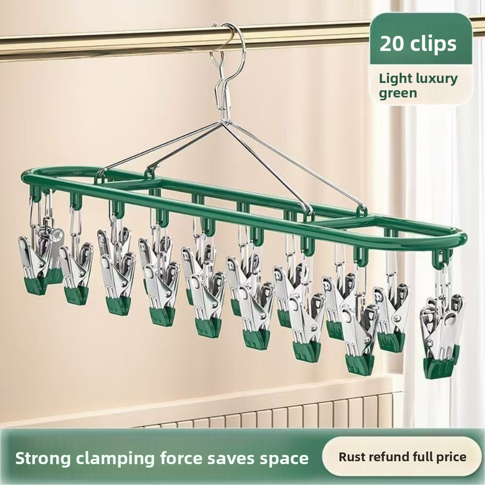 家庭用無地下着乾燥ラック 20クリップ ステンレス製靴下ラッ - Sock Organizer Tray のレビューと価格