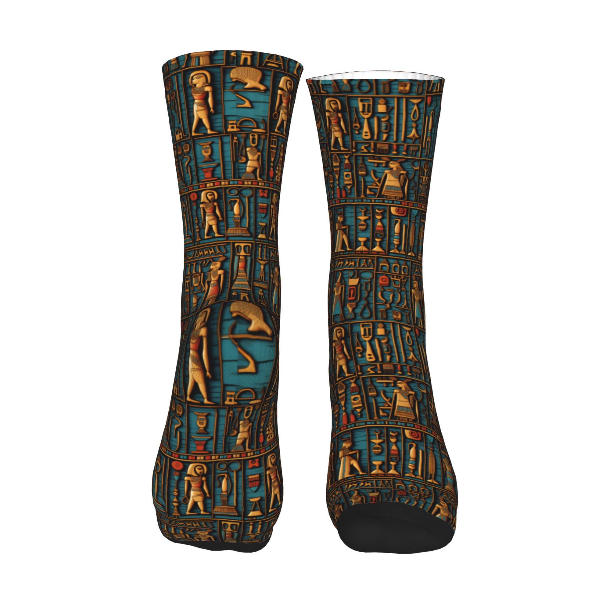 クールなメンズエジプト象形文字神々のシンボルアートパターンド - Dress Sock Men のレビューと価格