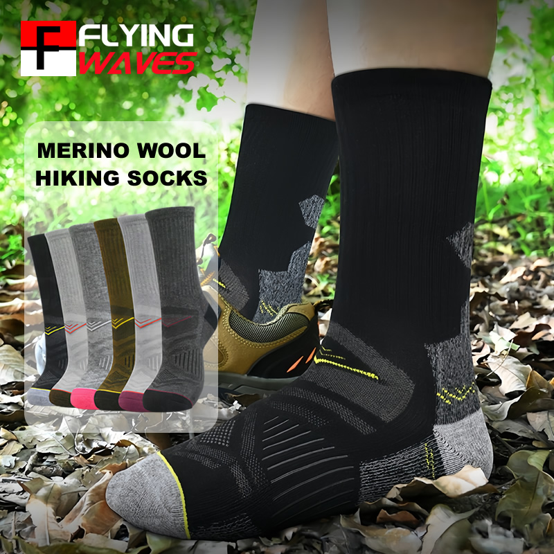 アウトドアハイキングメリノウールソックス男性女性用厚いテリー - Wool Hiking Sock のレビューと価格